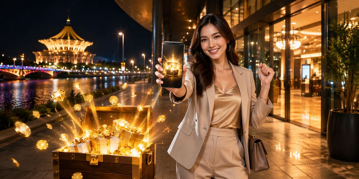 Pemain di Kuching mendaftar akaun baharu dan mendapat bonus selamat datang kasino